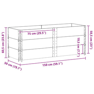 vidaXL Garden Planter Black 150x50 cm Solid Wood Pine