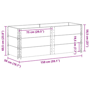 vidaXL Garden Planter Grey 150x50 cm Solid Wood Pine