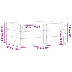 vidaXL Garden Planter Black 150x100 cm Solid Wood Pine