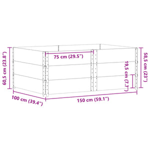 vidaXL Garden Planter Grey 150x100 cm Solid Wood Pine