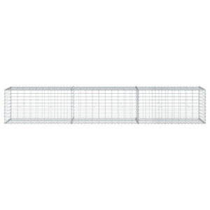 vidaXL Gabion Basket with Cover 300x50x50 cm Galvanised Iron