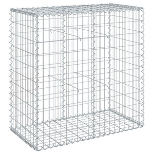 vidaXL Gabion Basket with Cover 100x50x100 cm Galvanised Iron