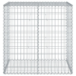 vidaXL Gabion Basket with Cover 100x50x100 cm Galvanised Iron