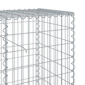 vidaXL Gabion Basket with Cover 100x50x100 cm Galvanised Iron