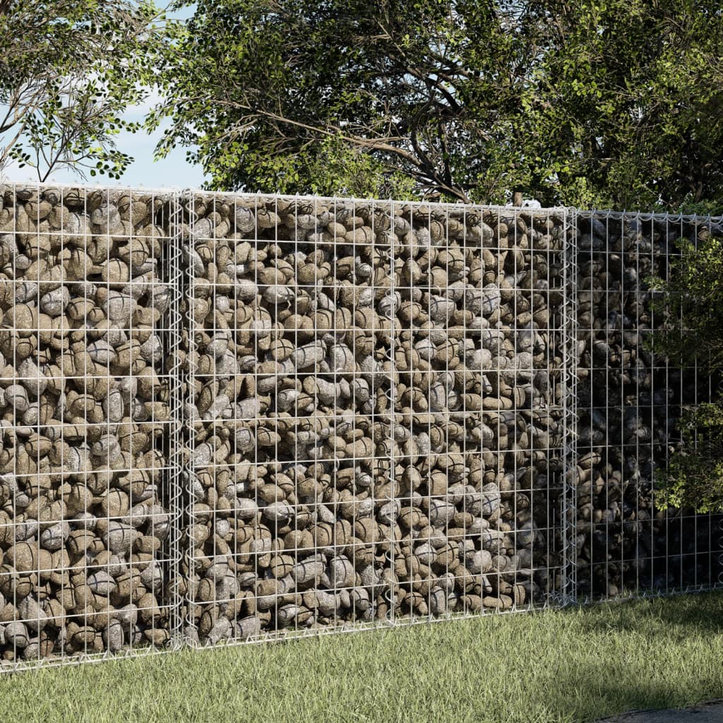 vidaXL Gabion Basket with Cover 100x50x100 cm Galvanised Iron