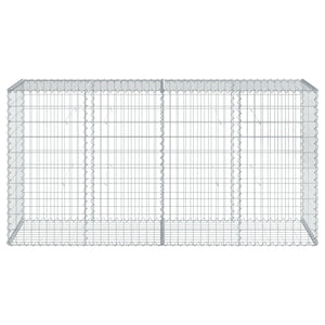 vidaXL Gabion Basket with Cover 200x50x100 cm Galvanised Iron