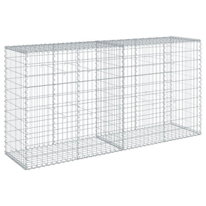 vidaXL Gabion Basket with Cover 200x50x100 cm Galvanised Iron