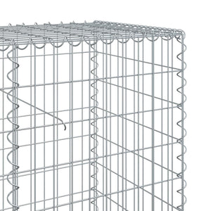 vidaXL Gabion Basket with Cover 200x50x100 cm Galvanised Iron