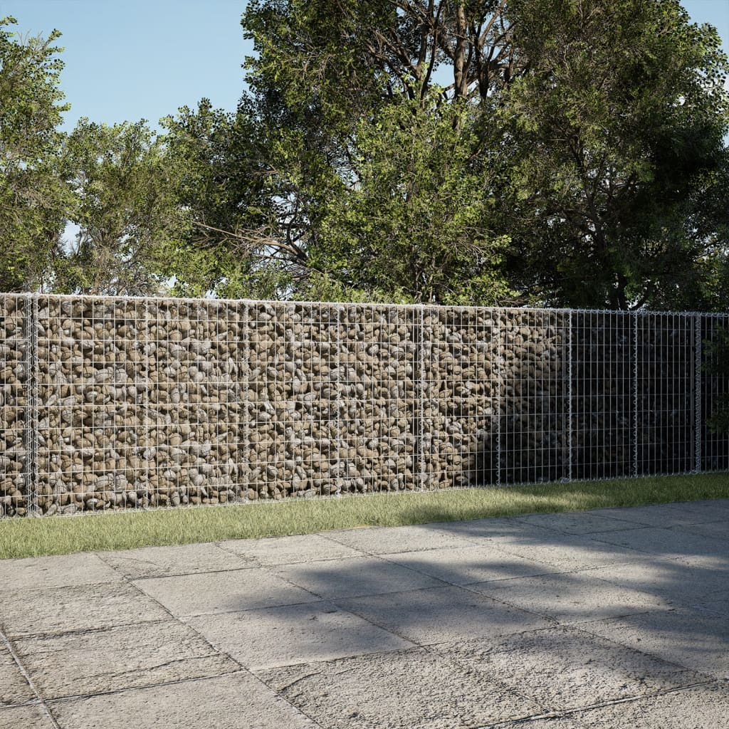 vidaXL Gabion Basket with Cover 500x50x100 cm Galvanised Iron