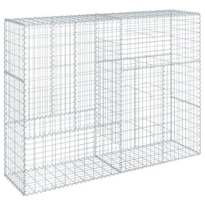 vidaXL Gabion Basket with Cover 200x50x150 cm Galvanised Iron