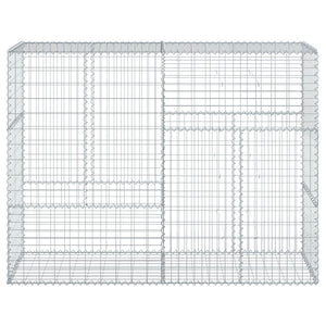 vidaXL Gabion Basket with Cover 200x50x150 cm Galvanised Iron