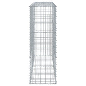 vidaXL Gabion Basket with Cover 200x50x150 cm Galvanised Iron