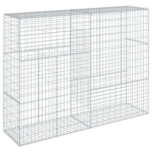 vidaXL Gabion Basket with Cover 200x50x150 cm Galvanised Iron