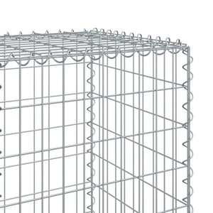 vidaXL Gabion Basket with Cover 400x50x150 cm Galvanised Iron