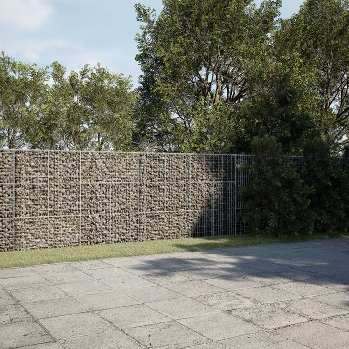 vidaXL Gabion Basket with Cover 800x50x150 cm Galvanised Iron