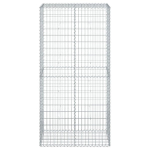 vidaXL Gabion Basket with Cover 100x50x200 cm Galvanised Iron