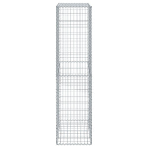 vidaXL Gabion Basket with Cover 100x50x200 cm Galvanised Iron