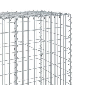 vidaXL Gabion Basket with Cover 100x50x200 cm Galvanised Iron