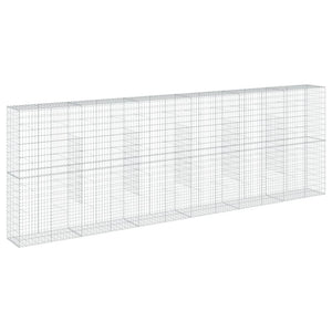 vidaXL Gabion Basket with Cover 600x50x200 cm Galvanised Iron