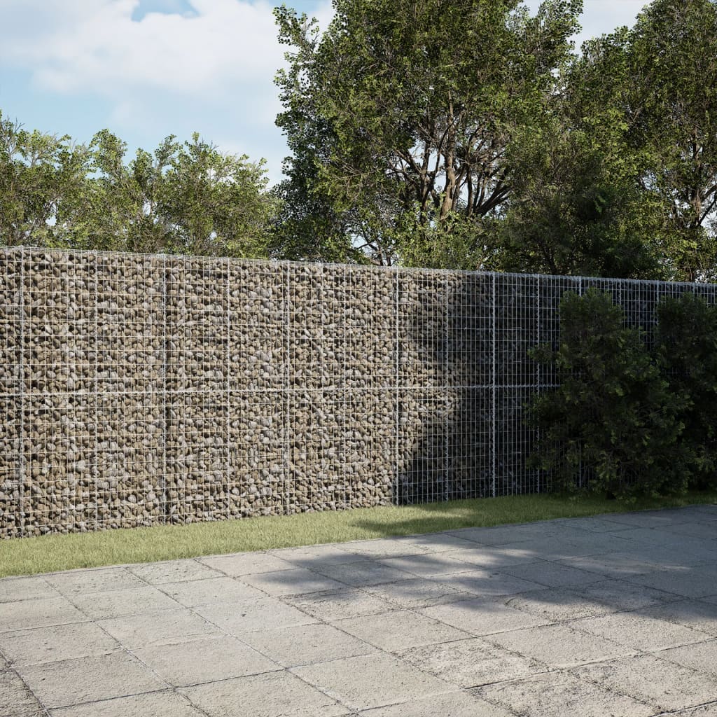 vidaXL Gabion Basket with Cover 600x50x200 cm Galvanised Iron