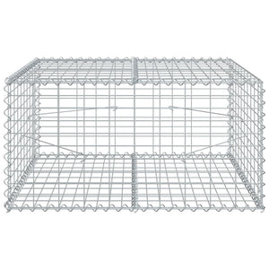 vidaXL Gabion Basket with Cover 100x100x50 cm Galvanised Iron