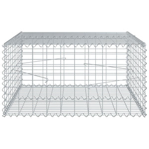 vidaXL Gabion Basket with Cover 100x100x50 cm Galvanised Iron