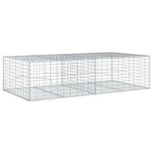 vidaXL Gabion Basket with Cover 200x100x50 cm Galvanised Iron