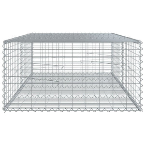 vidaXL Gabion Basket with Cover 200x100x50 cm Galvanised Iron