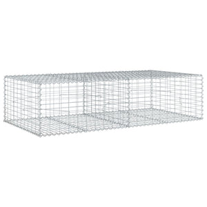 vidaXL Gabion Basket with Cover 200x100x50 cm Galvanised Iron