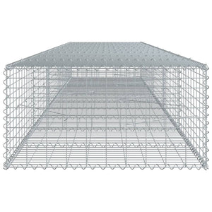 vidaXL Gabion Basket with Cover 500x100x50 cm Galvanised Iron