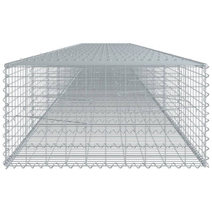 vidaXL Gabion Basket with Cover 900x100x50 cm Galvanised Iron