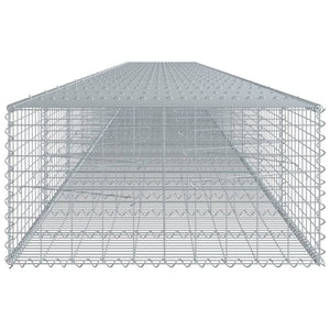 vidaXL Gabion Basket with Cover 1200x100x50 cm Galvanised Iron