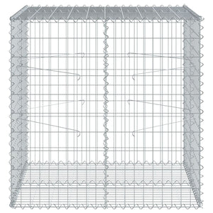 vidaXL Gabion Basket with Cover 100x100x100 cm Galvanised Iron