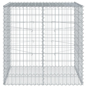 vidaXL Gabion Basket with Cover 100x100x100 cm Galvanised Iron