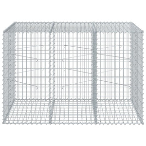 vidaXL Gabion Basket with Cover 150x100x100 cm Galvanised Iron