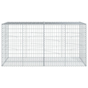 vidaXL Gabion Basket with Cover 200x100x100 cm Galvanised Iron