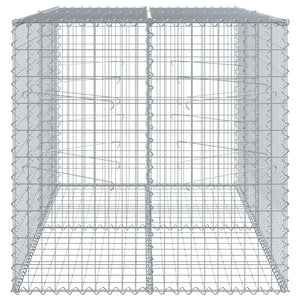 vidaXL Gabion Basket with Cover 200x100x100 cm Galvanised Iron