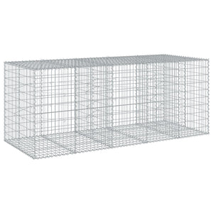 vidaXL Gabion Basket with Cover 250x100x100 cm Galvanised Iron