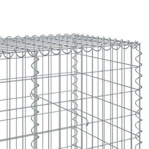 vidaXL Gabion Basket with Cover 250x100x100 cm Galvanised Iron