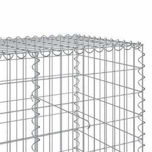 vidaXL Gabion Basket with Cover 350x100x100 cm Galvanised Iron