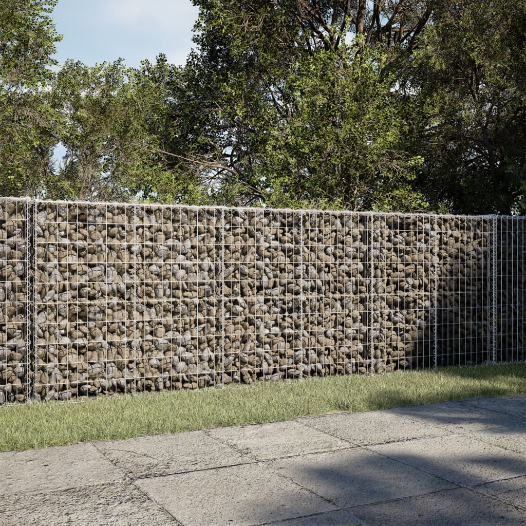 vidaXL Gabion Basket with Cover 350x100x100 cm Galvanised Iron