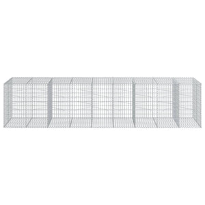 vidaXL Gabion Basket with Cover 450x100x100 cm Galvanised Iron