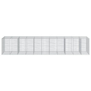 vidaXL Gabion Basket with Cover 550x100x100 cm Galvanised Iron