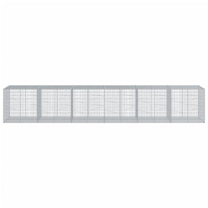 vidaXL Gabion Basket with Cover 600x100x100 cm Galvanised Iron