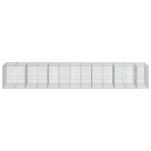 vidaXL Gabion Basket with Cover 650x100x100 cm Galvanised Iron