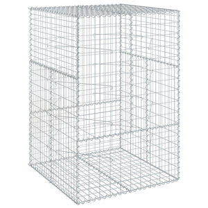 vidaXL Gabion Basket with Cover 100x100x150 cm Galvanised Iron