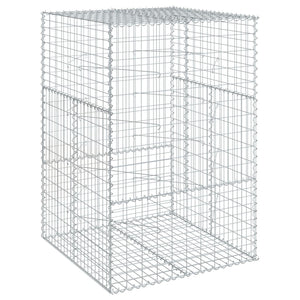 vidaXL Gabion Basket with Cover 100x100x150 cm Galvanised Iron