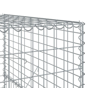 vidaXL Gabion Basket with Cover 100x100x150 cm Galvanised Iron