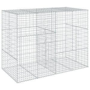 vidaXL Gabion Basket with Cover 200x100x150 cm Galvanised Iron