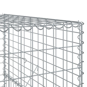 vidaXL Gabion Basket with Cover 200x100x150 cm Galvanised Iron